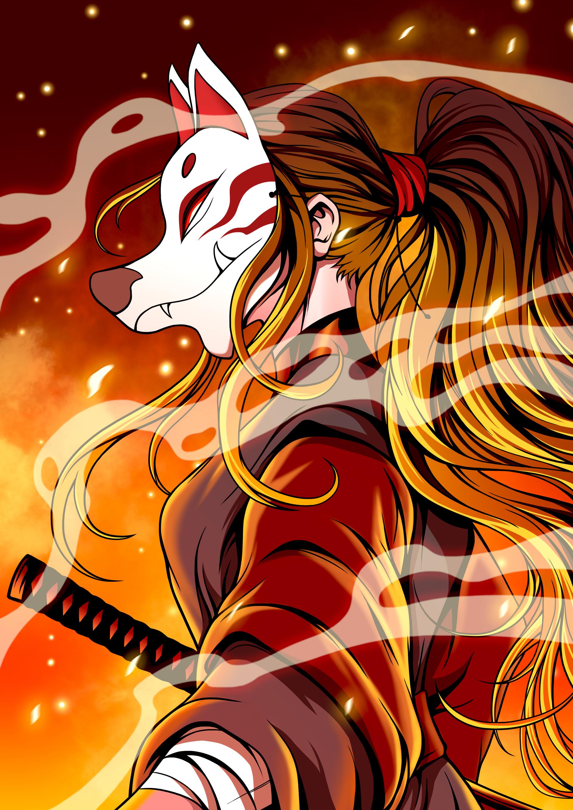 Kitsune Mask The Demon Slayer image