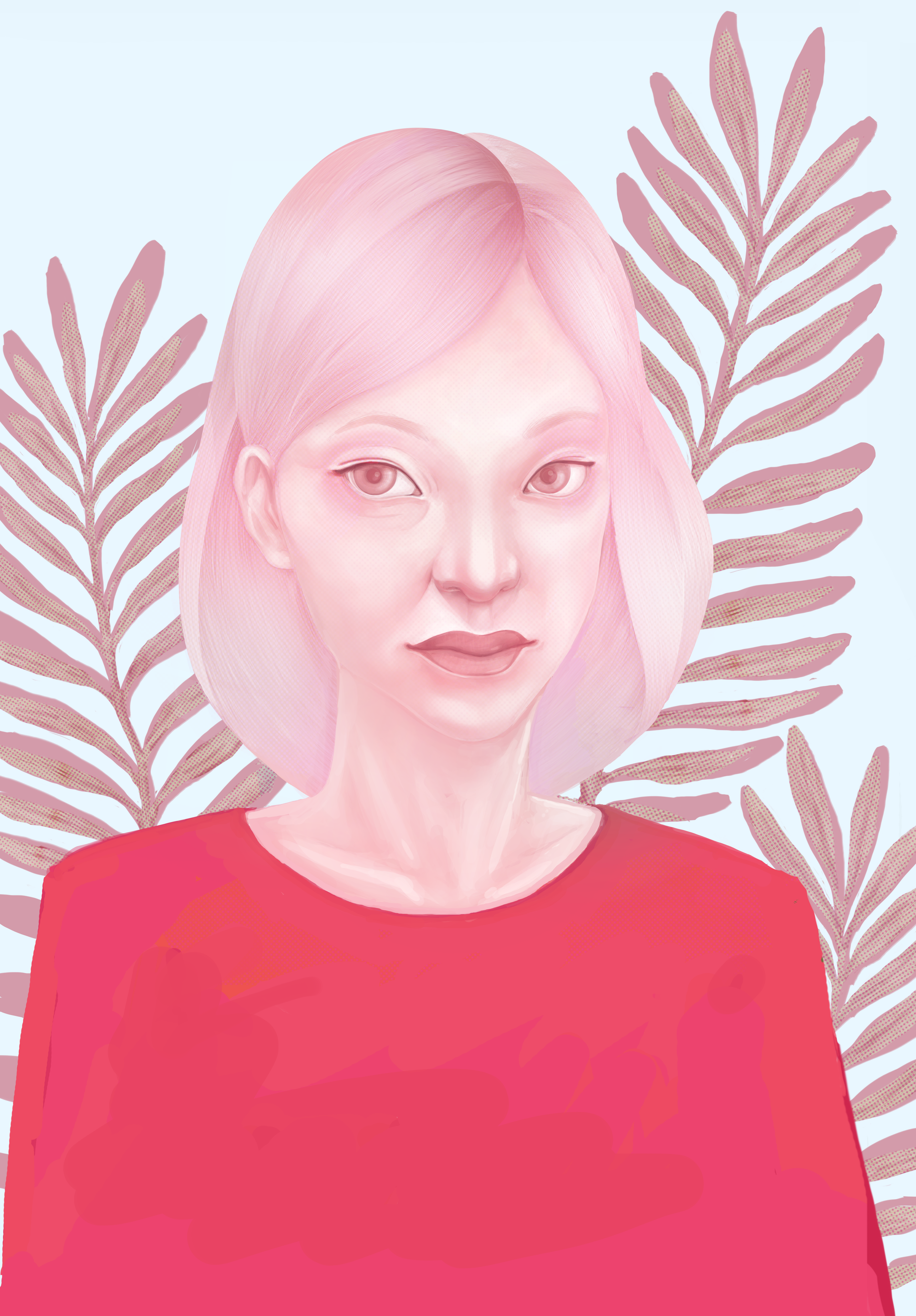 Portrait of a Girl in Pink by Justas Jelisejevas